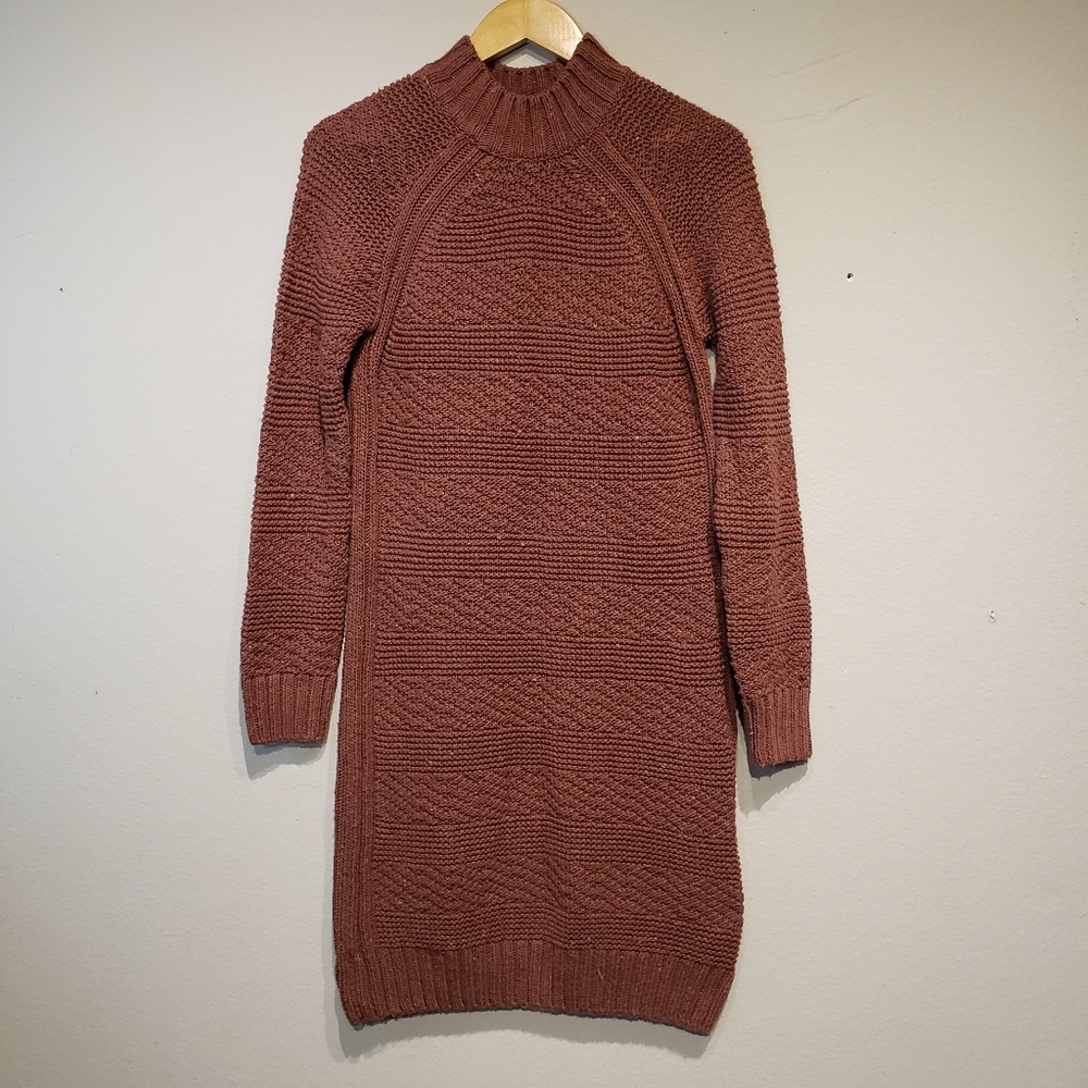 prAna SWEATER DRESS SZ S NEMMA ORGANIC COTTON rust